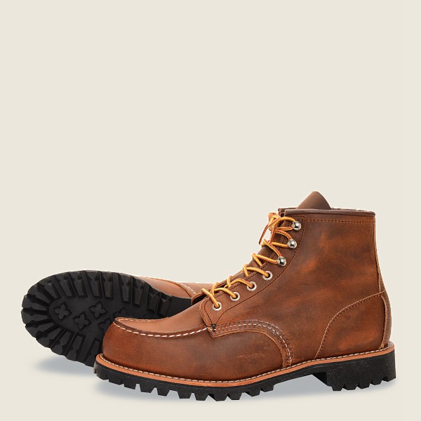 Red Wing Mens Heritage Boots - Roughneck - 6-inchr Rough & Tough Leather - Brown - FDS518304